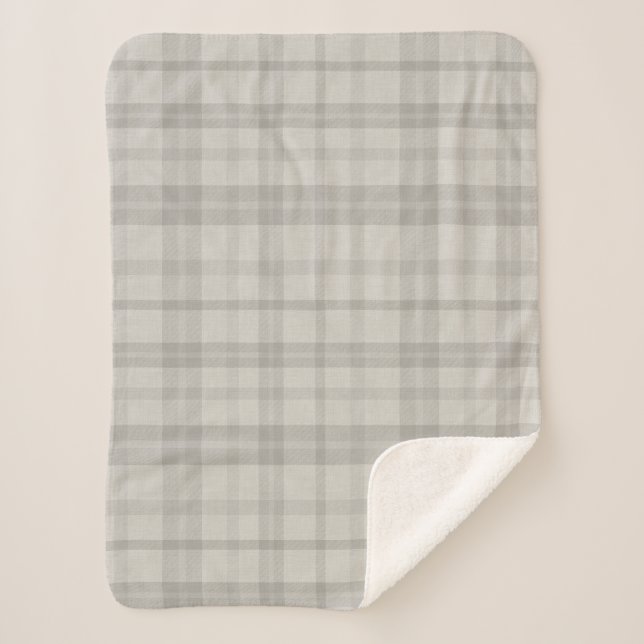 Manta Sherpa Muted Farmhouse Gray Plaid (Anverso)