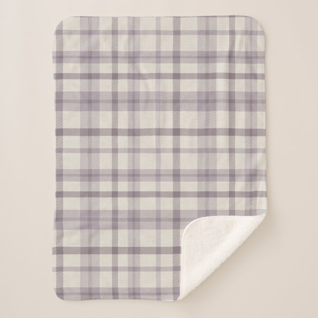 Manta Sherpa Muted Farmhouse Purple Plaid Baby Boy's Nursery (Anverso)