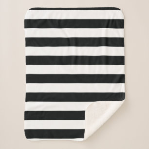 Manta Sherpa Mydeas   Bandas gruesas en blanco y negro
