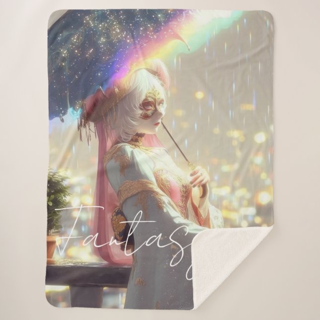 Manta Sherpa Mysterious Fantasy Girl - Ocean Art Aesthetic (Anverso)