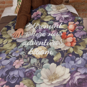 Manta Sherpa Mystic Flowers Personalizado Retirement Gifts para