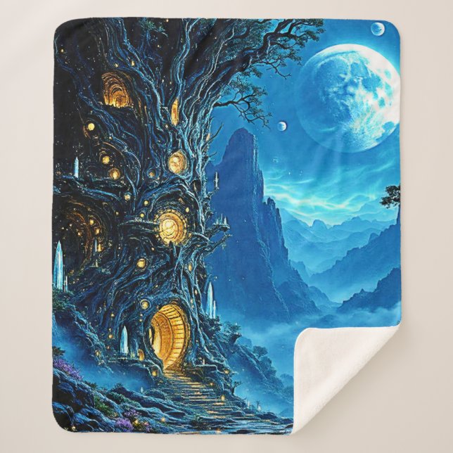 Manta Sherpa Mystic Tree Home Dreamscape (Anverso)