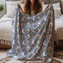 Manta Sherpa Mystical Boho Lavender Anemone Moon