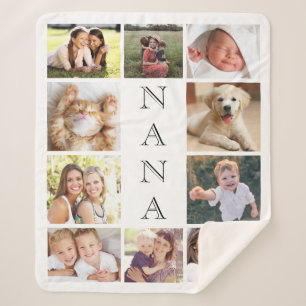 Manta Sherpa Nana Multi-Collage de fotos personalizado