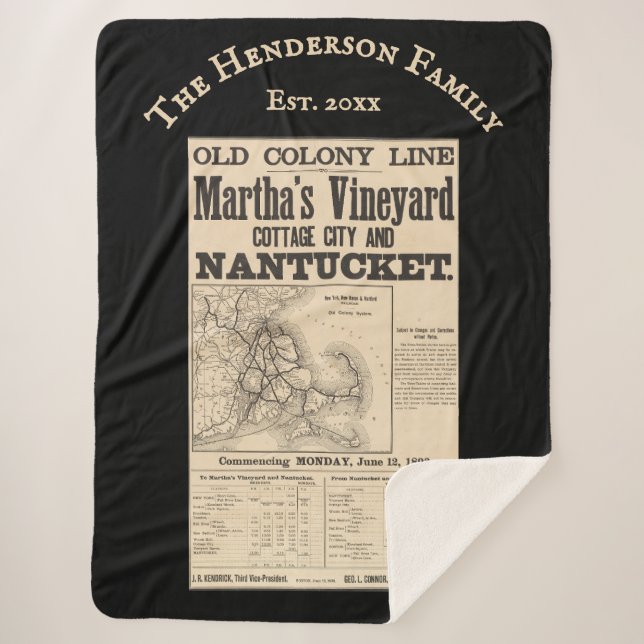 Manta Sherpa Nantucket Martha's Vineyard 1893 Old Colony RR (Anverso)