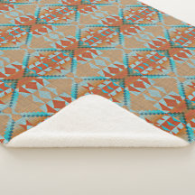 Naranja Brown Aqua Turquoise Blue Tribal Art