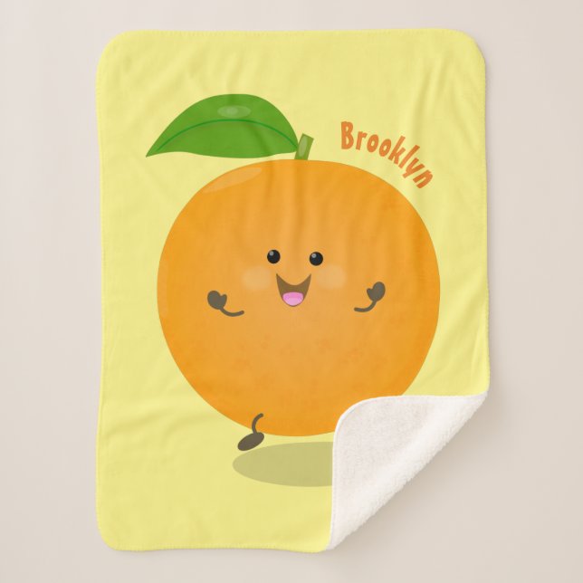 Manta Sherpa Naranja de danza dulce cítricos (Anverso)