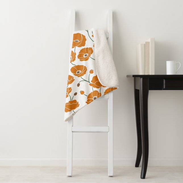 Manta Sherpa Naranja del campo de los cachorros (In situ)