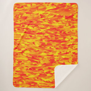 Manta Sherpa Naranja del patrón abstracto amarillo rojo