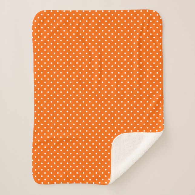 Manta Sherpa Naranja Polka Dots Sherpa Blanket (Anverso)