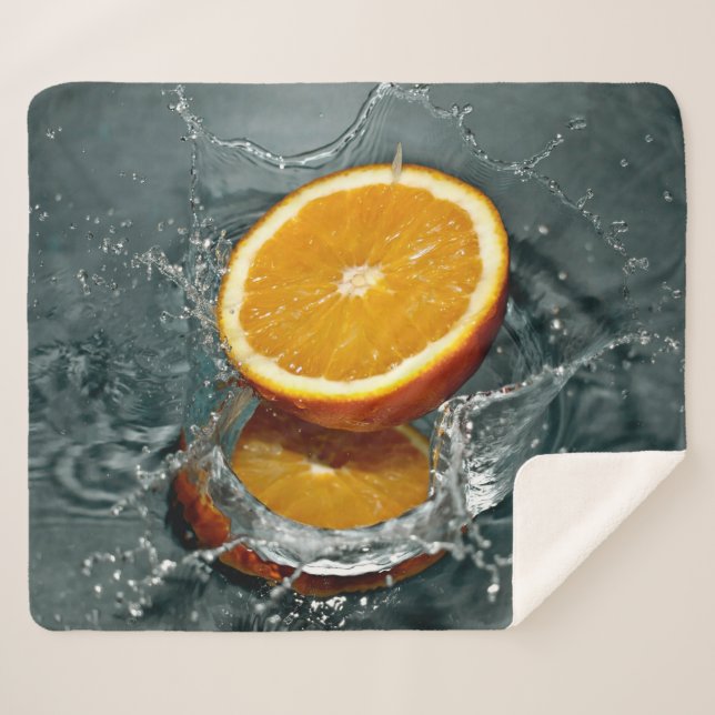 Manta Sherpa Naranja positivo jugoso para el estado de ánimo de (Anverso (horizontal))