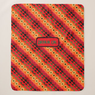 Manta Sherpa Naranja rojo azteca verde