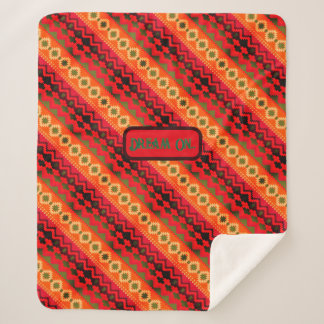 Manta Sherpa Naranja rojo azteca verde