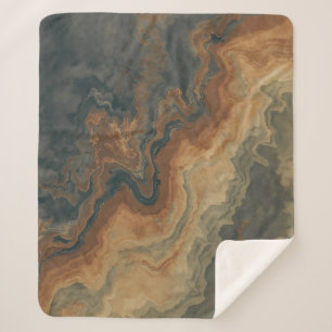 Manta Sherpa Naranja Sage de Dusty Navy Blue Burnt Resumen