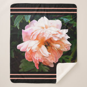 Manta Sherpa Naranja Sherbert Romantic Peony