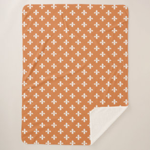 Manta Sherpa Naranja Southern Cottage Fleur de Lys
