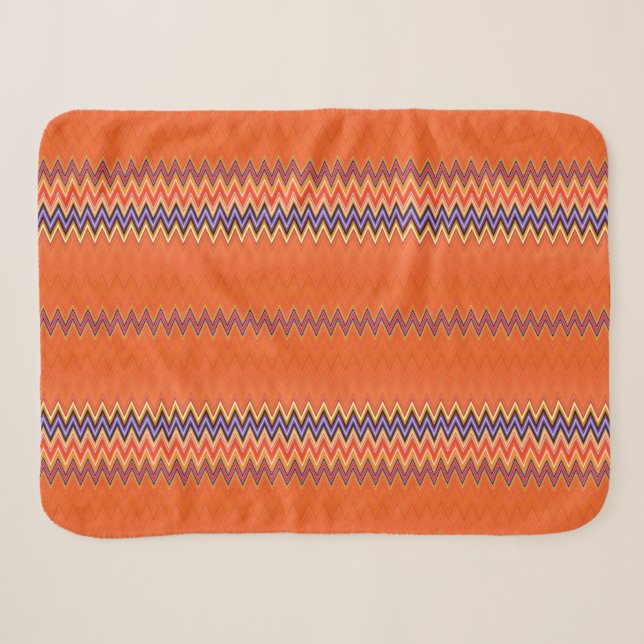 Manta Sherpa Naranja y Zigzag (Anverso (horizontal))