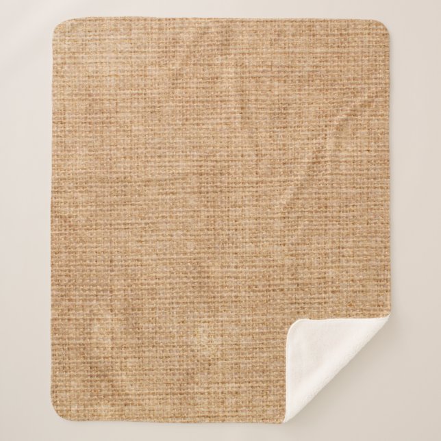 Manta Sherpa Natural linen texture as backgroundbagging, beige, (Anverso)