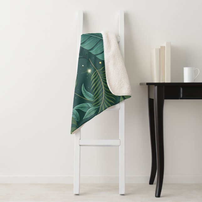 Manta Sherpa Nature-Inspired Tropical Leaves Seamless Pattern (In situ)