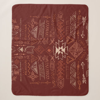 Manta Sherpa Navajo Aztec: Patrón de Doodle Étnico.