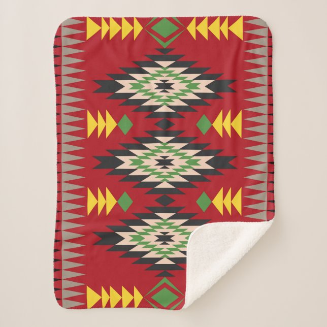 Manta Sherpa Navajo Design-1 Sherpa Blanket (Anverso)