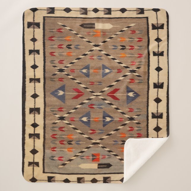 MANTA SHERPA NAVAJO HORSE SADDLE BLANKET PRINT FROM  1900 (Anverso)