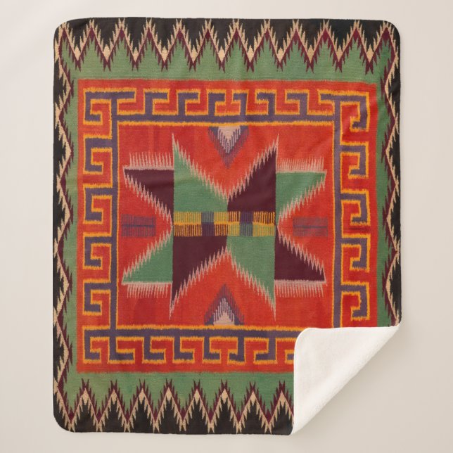 MANTA SHERPA NAVAJO INDIAN 1800 HORSE SADDLE BLANKET SHERPA (Anverso)