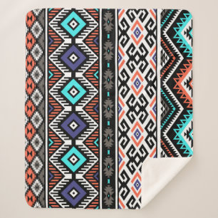 Manta Sherpa Navajo Tribal Retro: Sin Marea Geométrica.