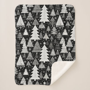 Manta Sherpa Navidad monocromática