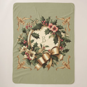 Manta Sherpa Navidad victoriana/clásica/vintage
