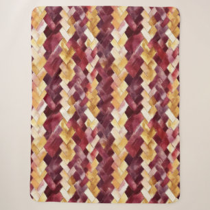 Manta Sherpa Navidad Zigzag Melocotón Dorado Borgoña