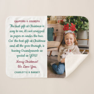 Manta Sherpa Navidades abuelos poema foto personalizada