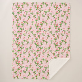 Manta Sherpa Navidades amables Candy Canes navidad