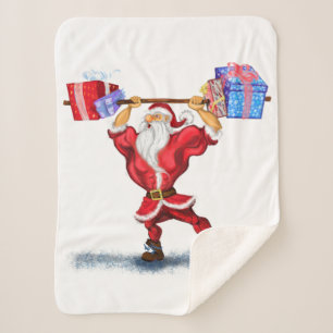Manta Sherpa Navidades Baby Sherpa Blanket Bodybuilder Santa