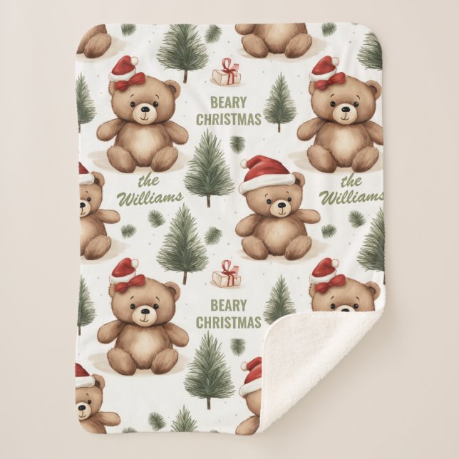 Manta Sherpa Navidades Beary (Anverso)