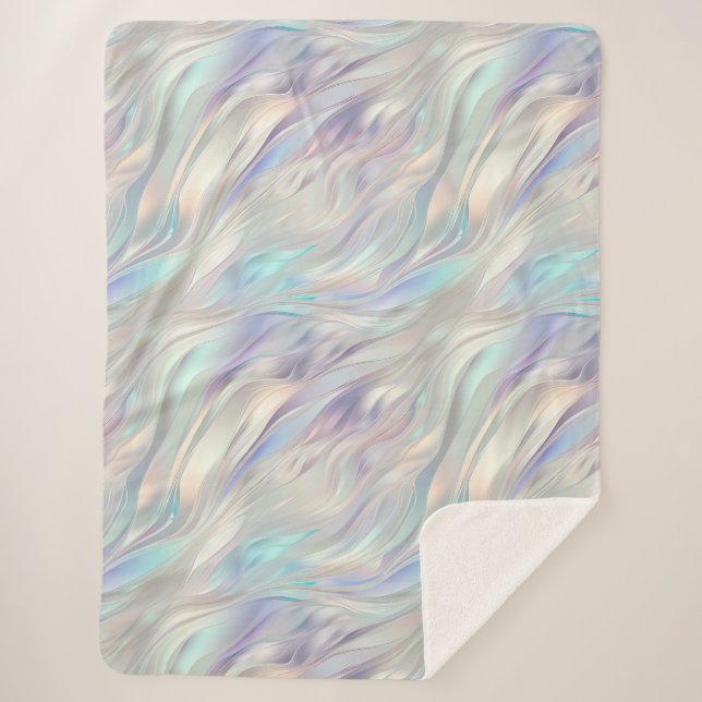 Manta Sherpa Navidades blancos Aqua Blue Purple Pearl (Anverso)