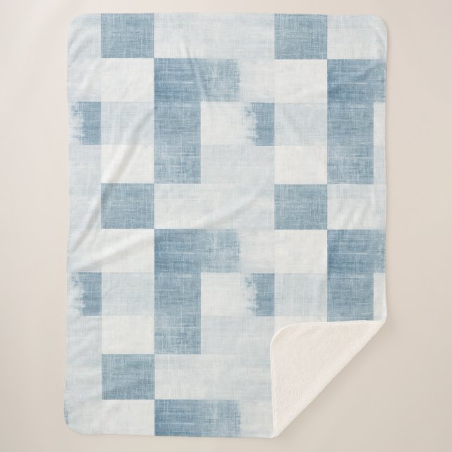 Manta Sherpa Navidades Blue White Denim Jean (Anverso)