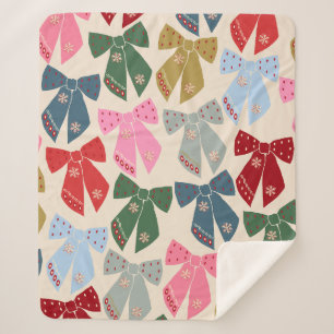 Manta Sherpa Navidades Bows Coquette