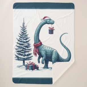Manta Sherpa Navidades Brontosaurus dinosaur
