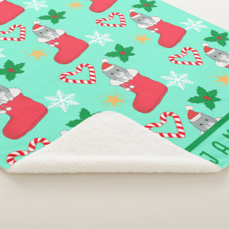 Manta Sherpa Navidades Cat Original Art Sherpa Blanket