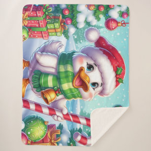 Manta Sherpa Navidades de color lindo patán