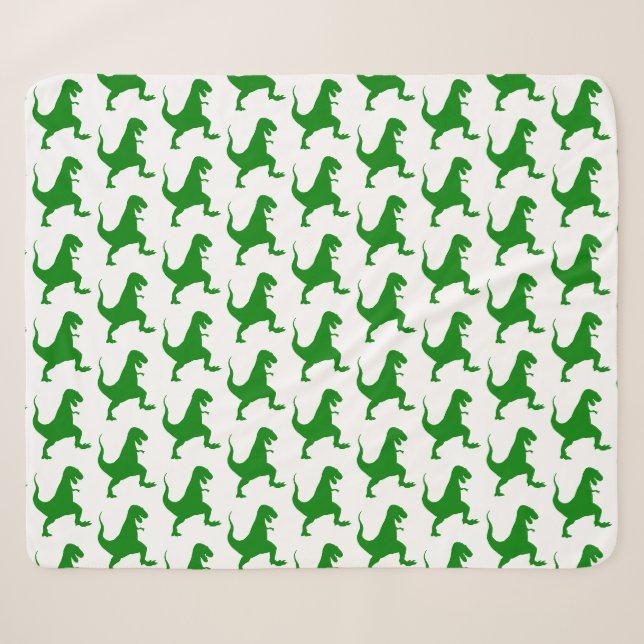 Manta Sherpa Navidades de dinosaurios verdes (Anverso (horizontal))