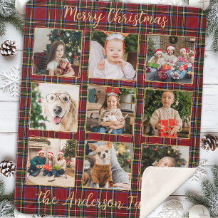 Manta Sherpa Navidades de familia  Collage de fotos Personaliza