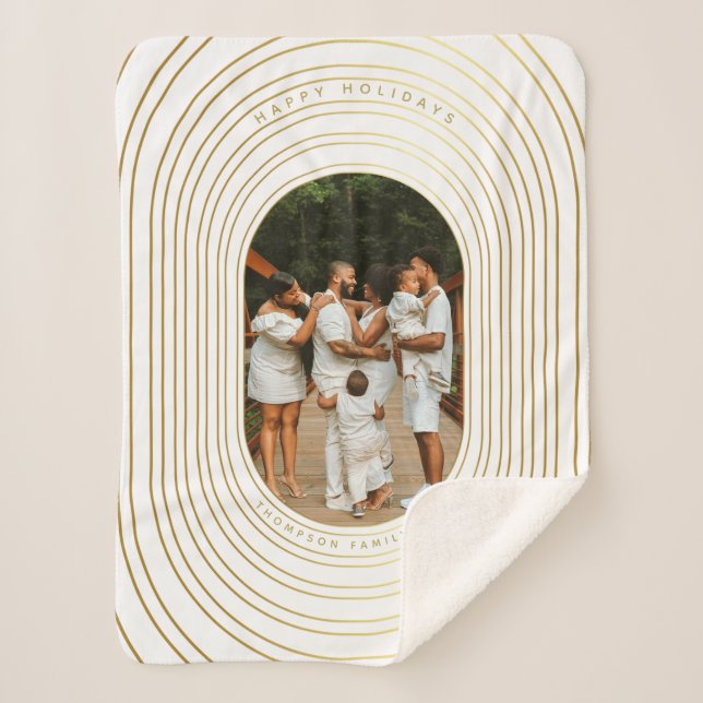 Manta Sherpa Navidades de fotografía de Personalizado blanco y  (Anverso)