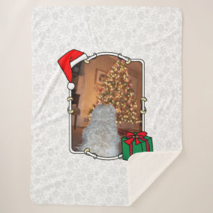 Manta Sherpa Navidades de fotografía personalizado Santa Hat Ma