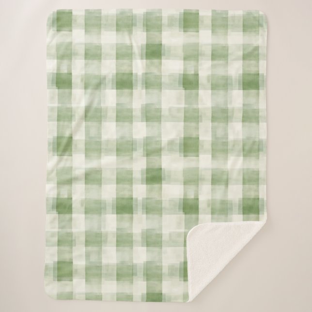 Manta Sherpa Navidades de franjas de crema verde occidental (Anverso)