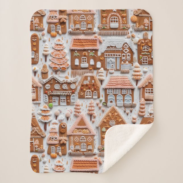 Manta Sherpa Navidades de Gingerbread House (Anverso)