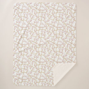 Manta Sherpa Navidades de Gold Pink Glam Pearls