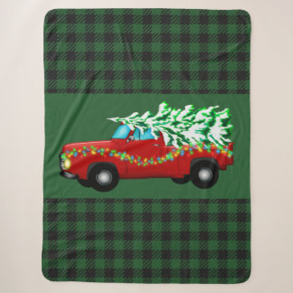 Manta Sherpa Navidades de Green Plaid Sherpa Blanket