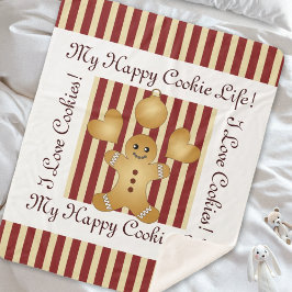 Manta Sherpa Navidades de la banda roja Cookie Gingerbread Man